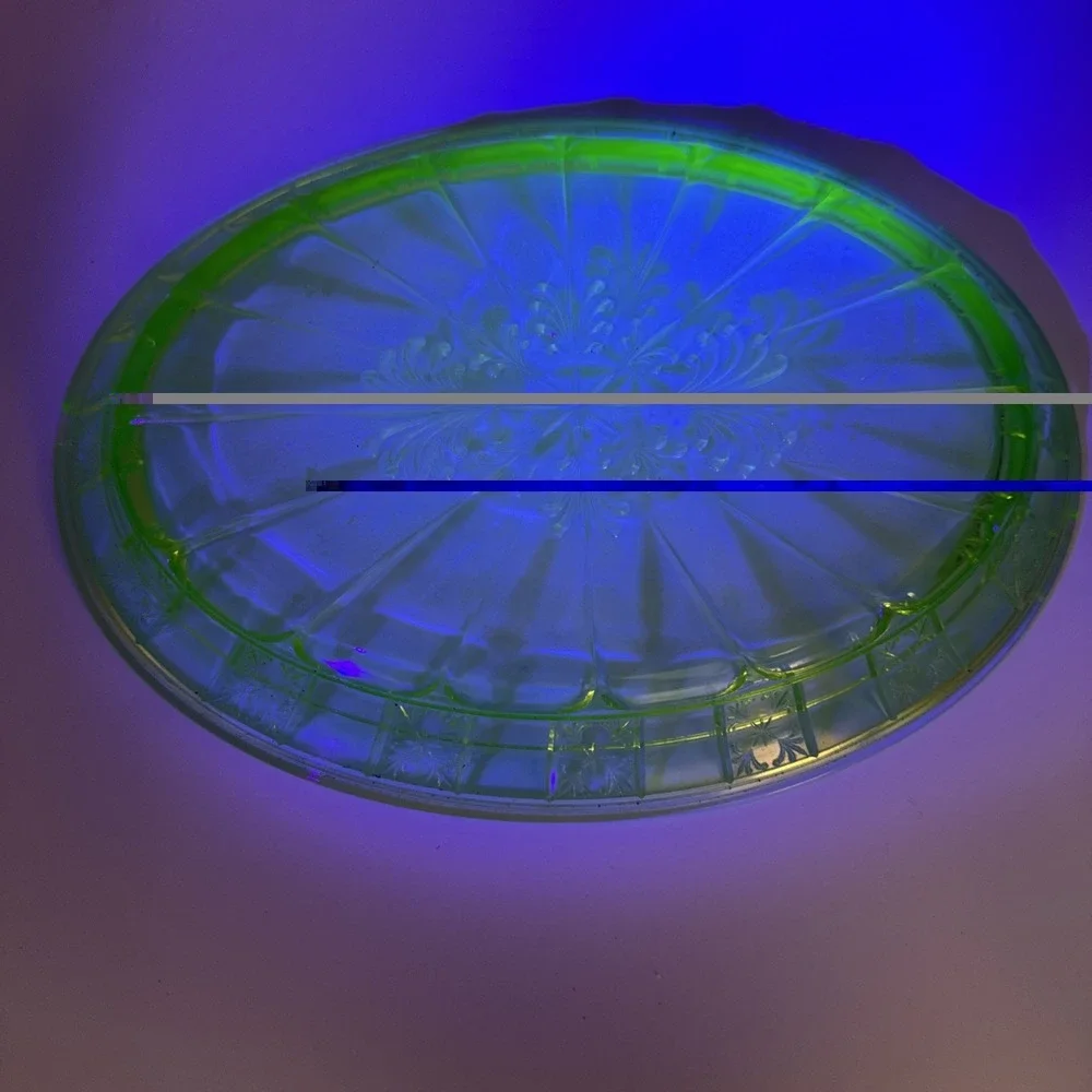 Jeanette Doric Green Depression Uranium Glass 12